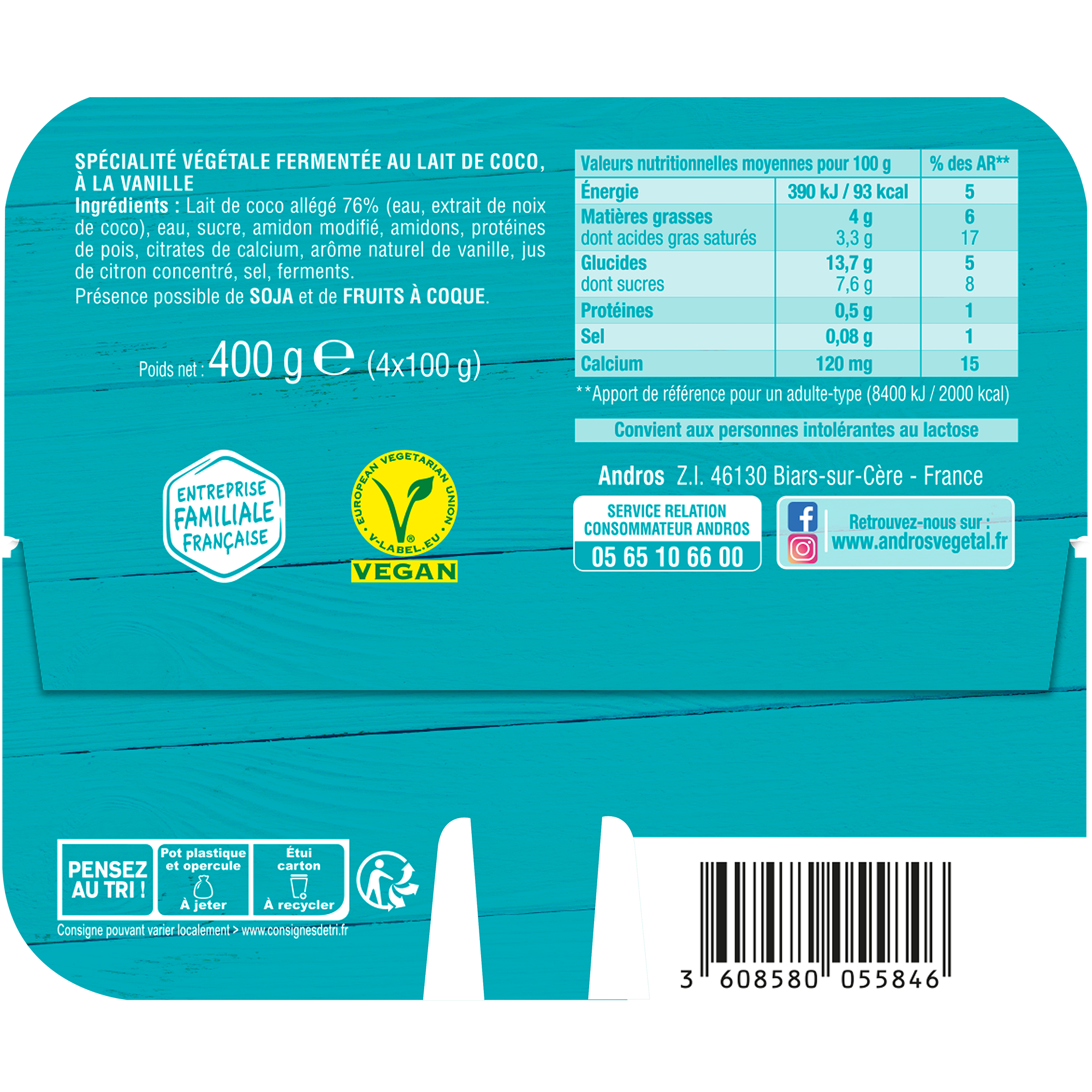 Ferme & Fondant Vanille Andros Gourmand & Végétal