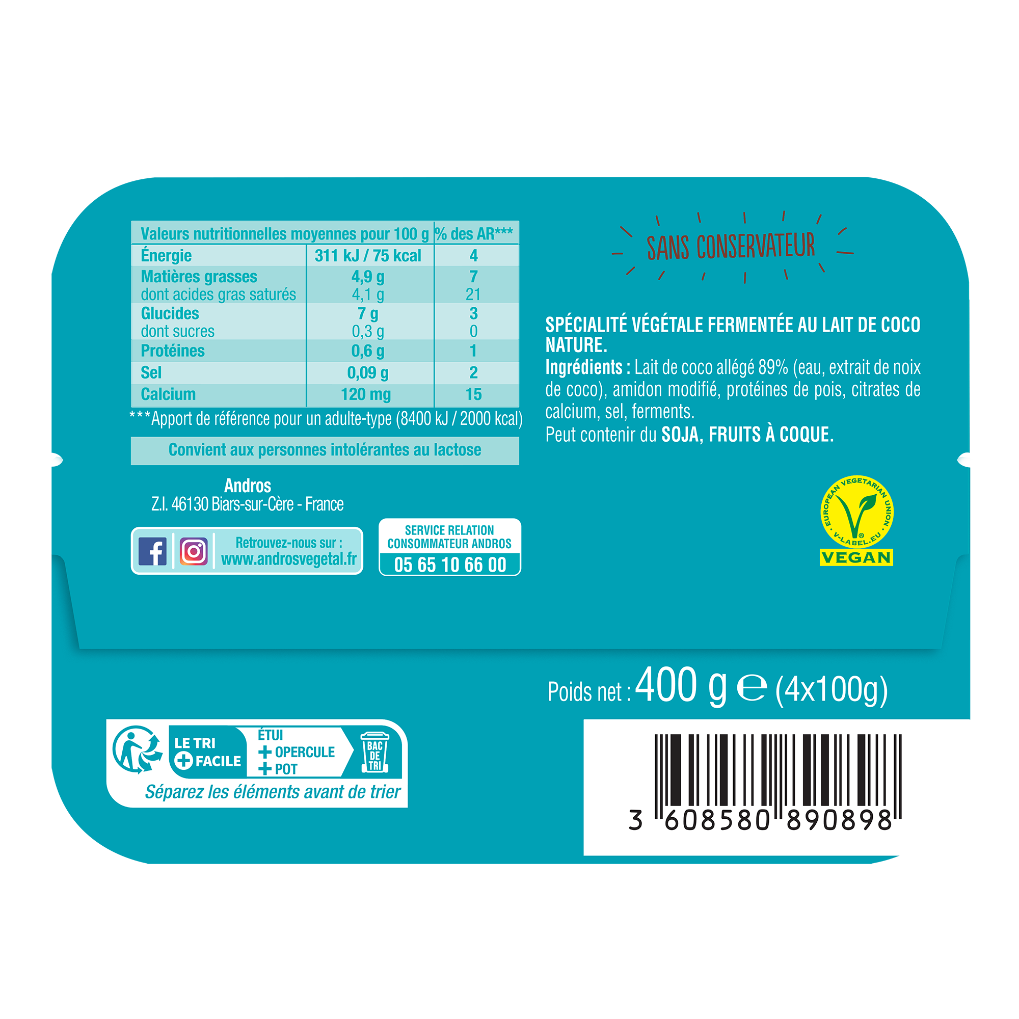 Brassé fraise Andros Gourmand & Végétal