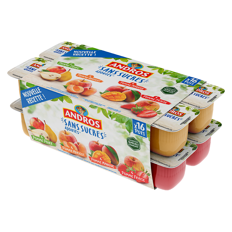 Compotes de fruits panaché sans sucres ajoutés - Paquito - 1,6 kg