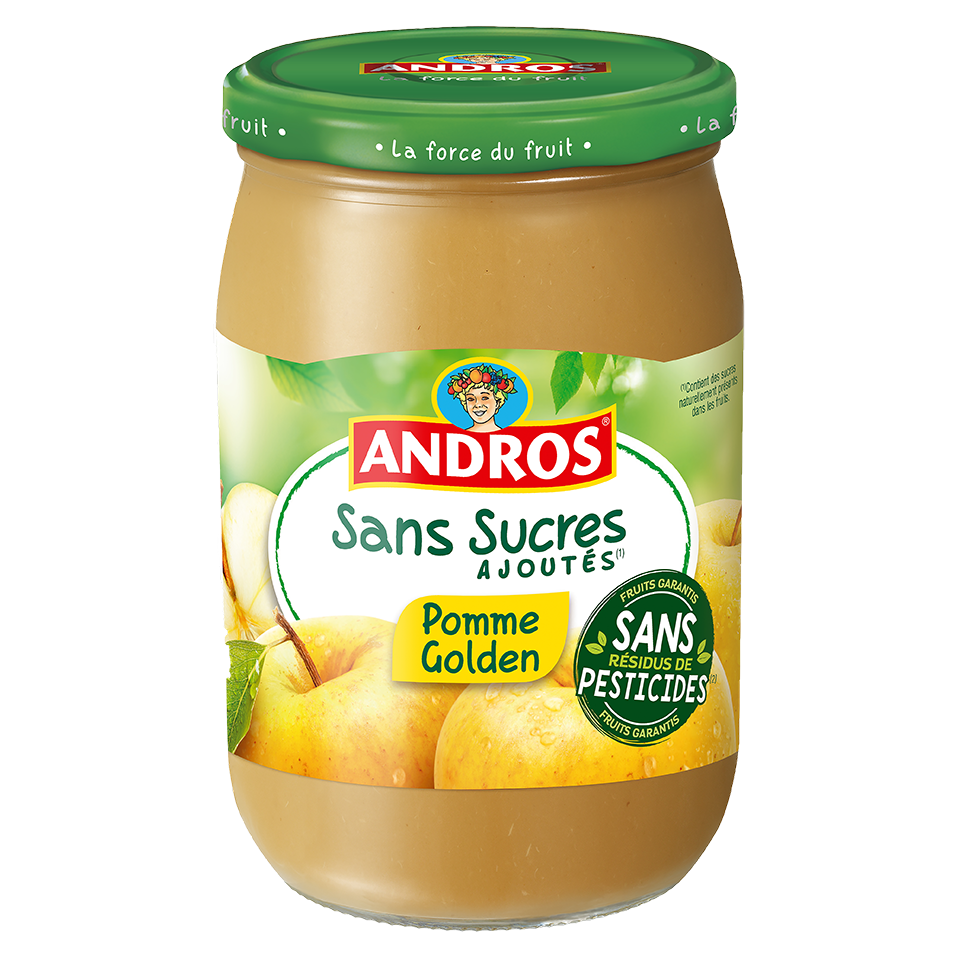 Compote pomme poire sans sucre ajouté paquet 100Gx8 Andros - Grossiste  Autres produits de dessert - Multifood