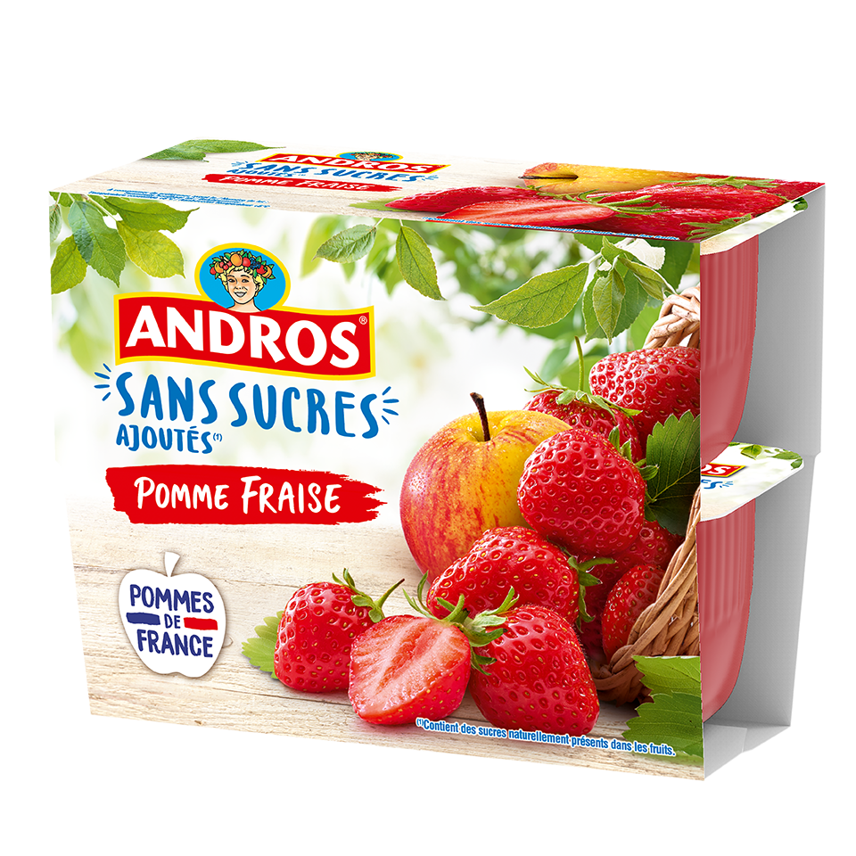 La compote sans sucre ajouté pomme fraise X 4