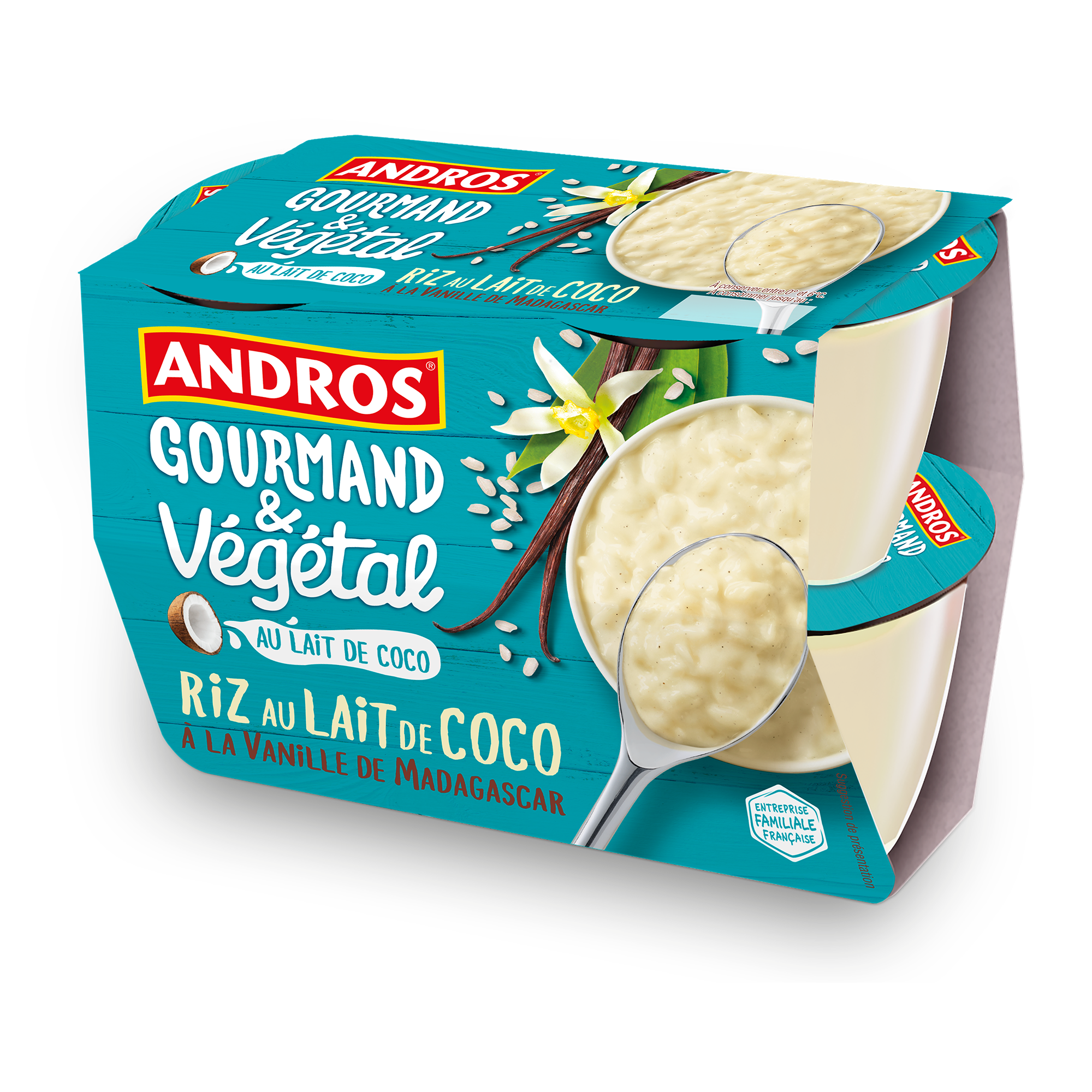 Riz au lait à la vanille de madagascar Andros Gourmand & Végétal