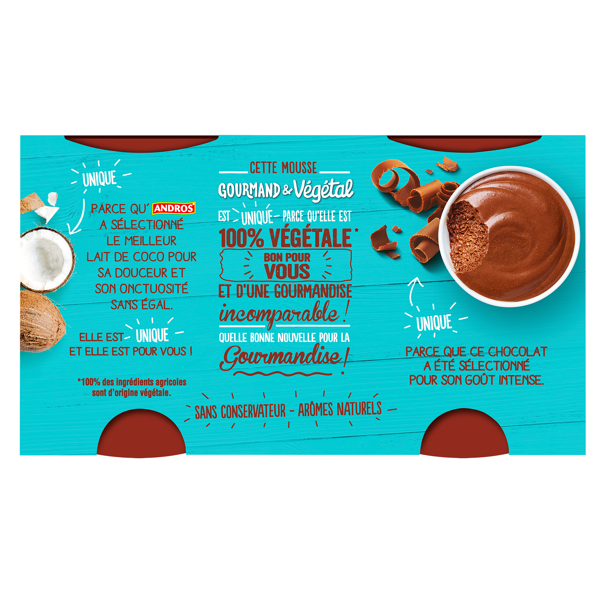 Mousse au chocolat Andros Gourmand & Végétal
