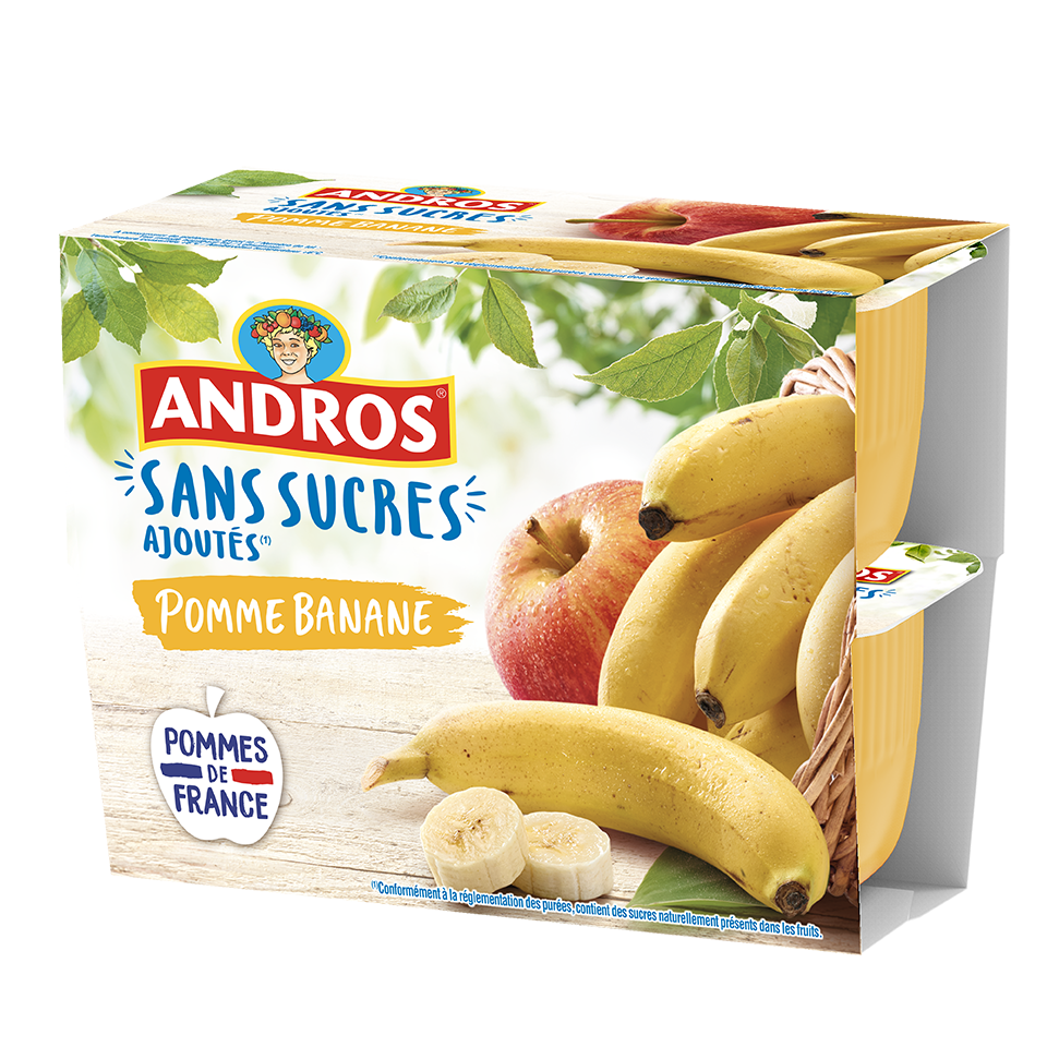 Grossiste Compote pomme/banane 750g - ANDROS