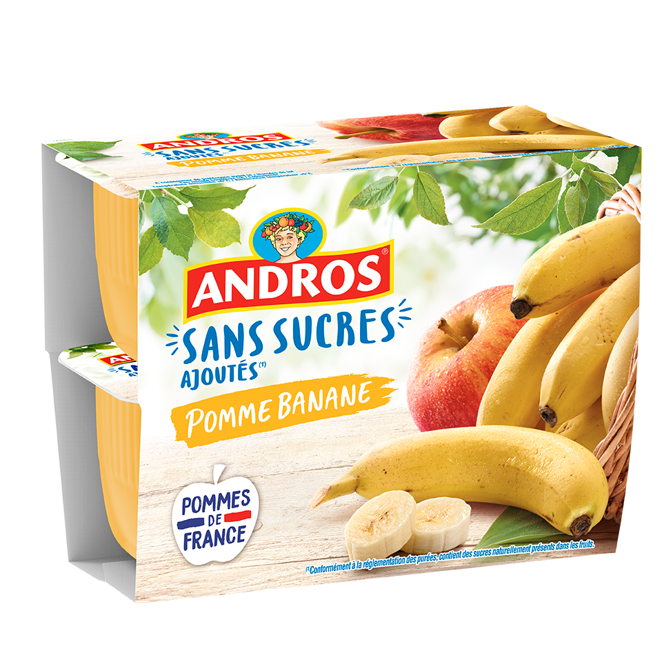 Andros sans sucres ajoutés Pomme Banane