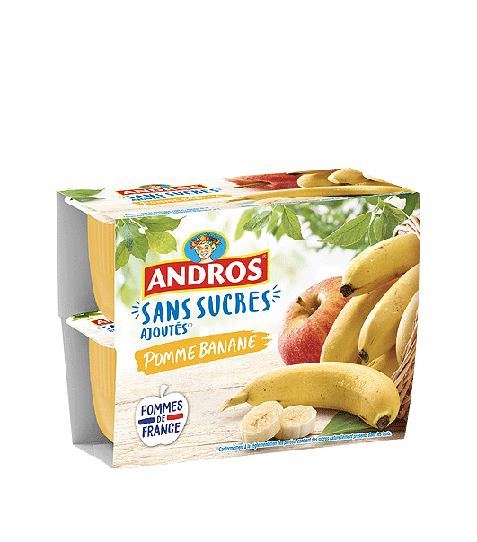 Andros Compote pomme nature sans sucres ajoutés 
