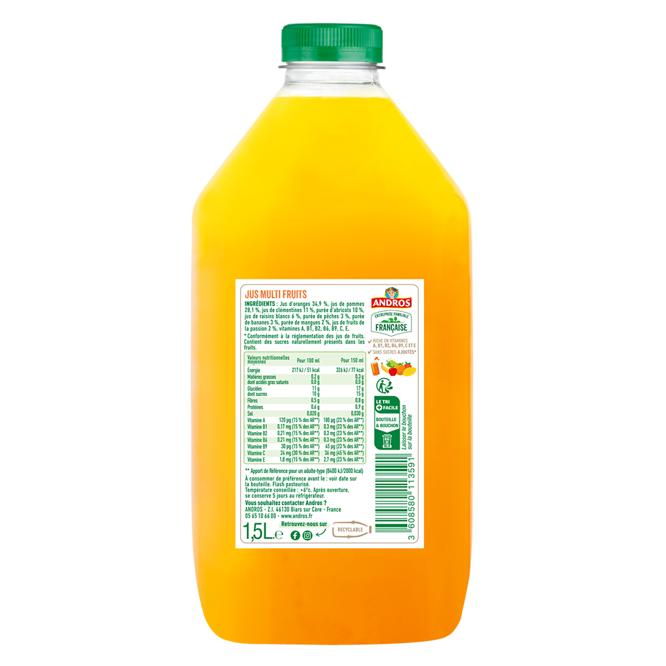 Jus de fruits multivitaminés Andros