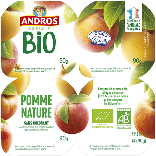 Dessert fruitier Pomme Bio – Andros