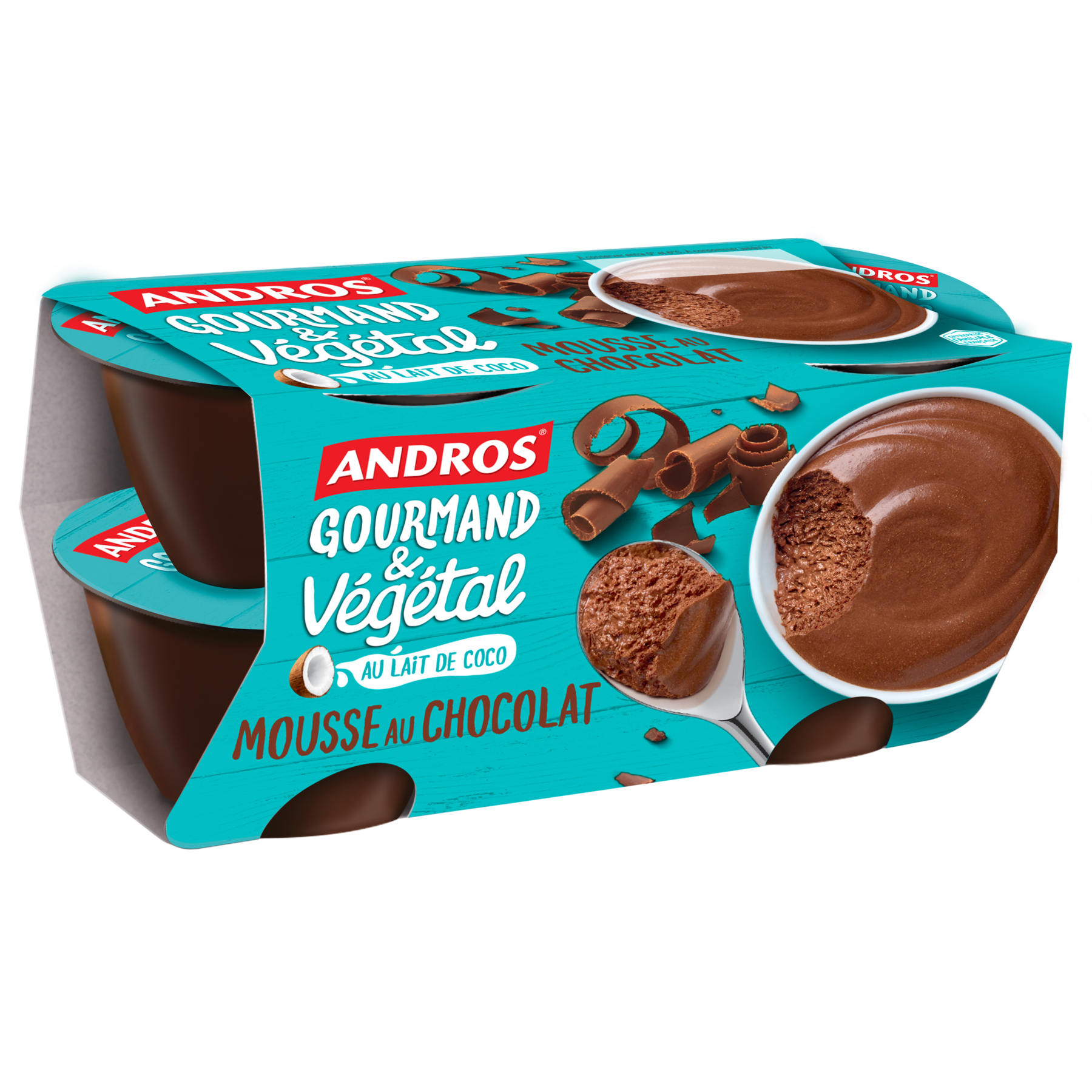 Dessert végétal Mousse au chocolat au lait de coco – Andros