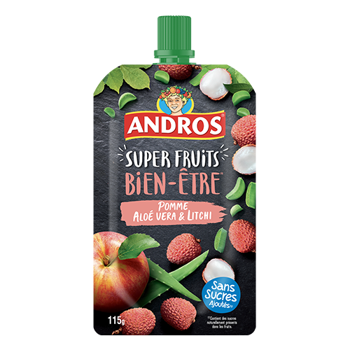 ANDROS - Compote de Fruit - Gourde Recyclable - Sans Sucre Ajouté