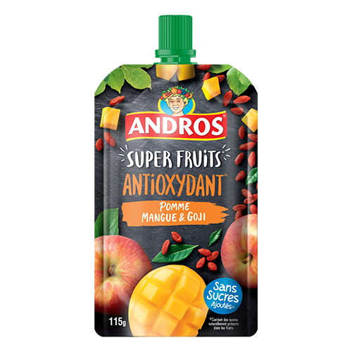 ANDROS Gourdes SuperFruits Antioxydant Pomme, Mangue & Goji